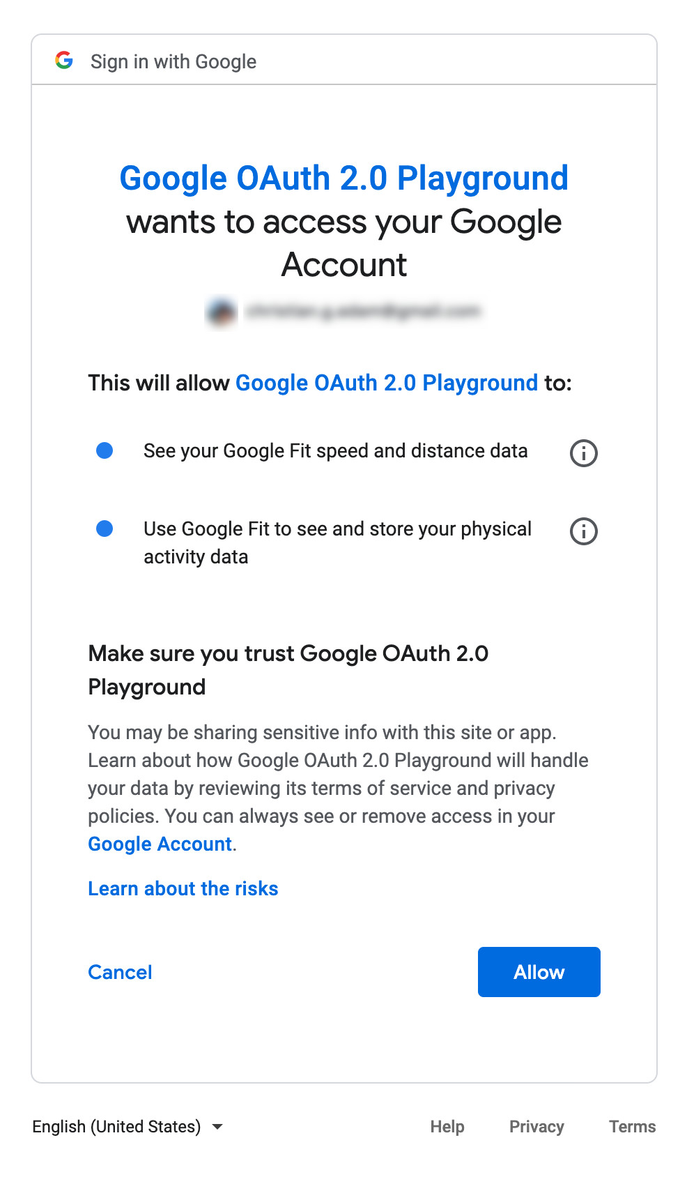 OAuth Consent Page
