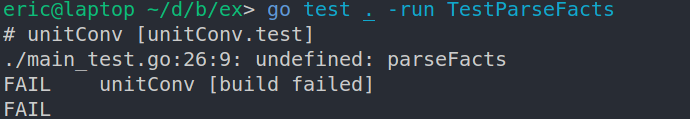 fail parse test